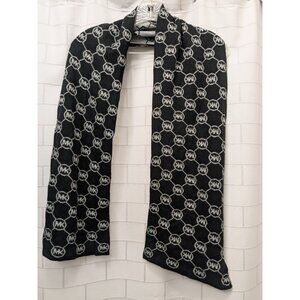 Michael Kors Logo Scarf Black and Gray Reversible